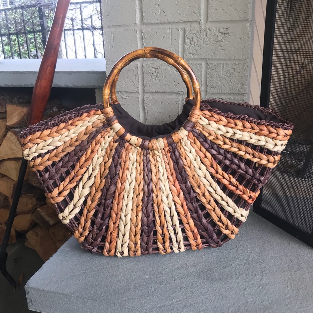 Boho Straw Rattan Tote